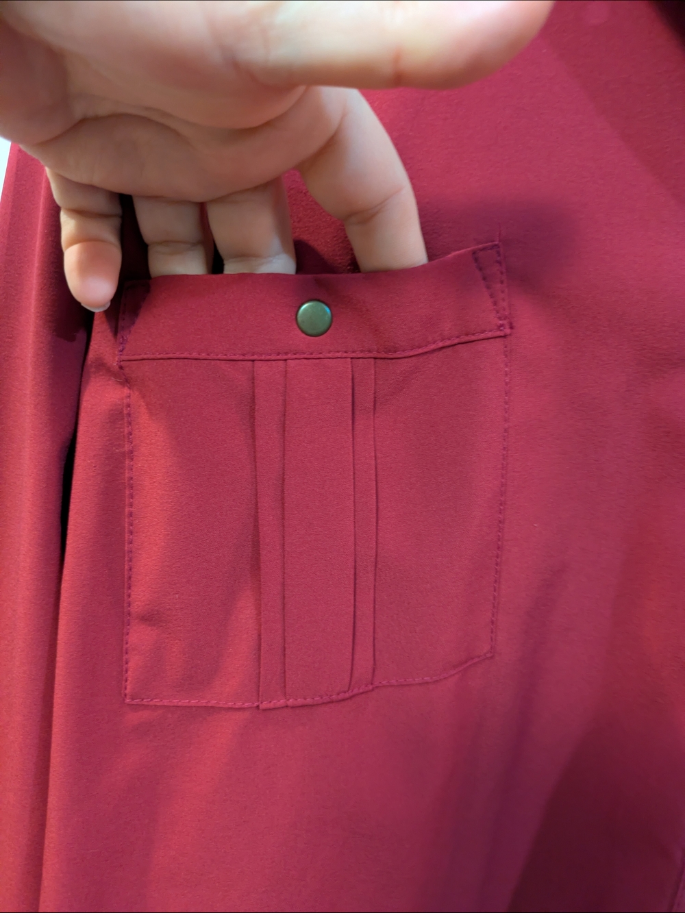 🔴3/$15 N Touch Berry Red Button-Front Tunic Shirt - Picture 3 of 12